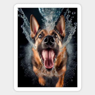 Dog in Water #3 Magnet